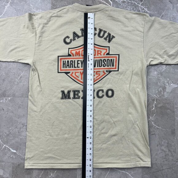 90s Vintage Harley Davidson Graphic Tee Mens XL Cancun Short Sleeve Goodbye - Picture 7 of 9